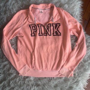 PINK Victoria's Secret coral quarter zip sweatshirt